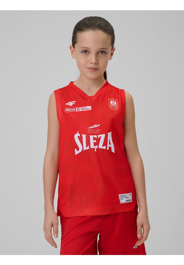 4f - 4F Koszulka meczowa replika wyjazdowa z sezonu 2025/26 dziecięca 4F x Ślęza Wrocław - czerwona 134/140 (8-10 lat). Kolor: czerwony. Materiał: materiał. Wzór: nadruk. Sezon: lato. Sport: fitness