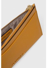 MICHAEL Michael Kors portfel skórzany damski kolor żółty. Kolor: żółty. Materiał: skóra #5