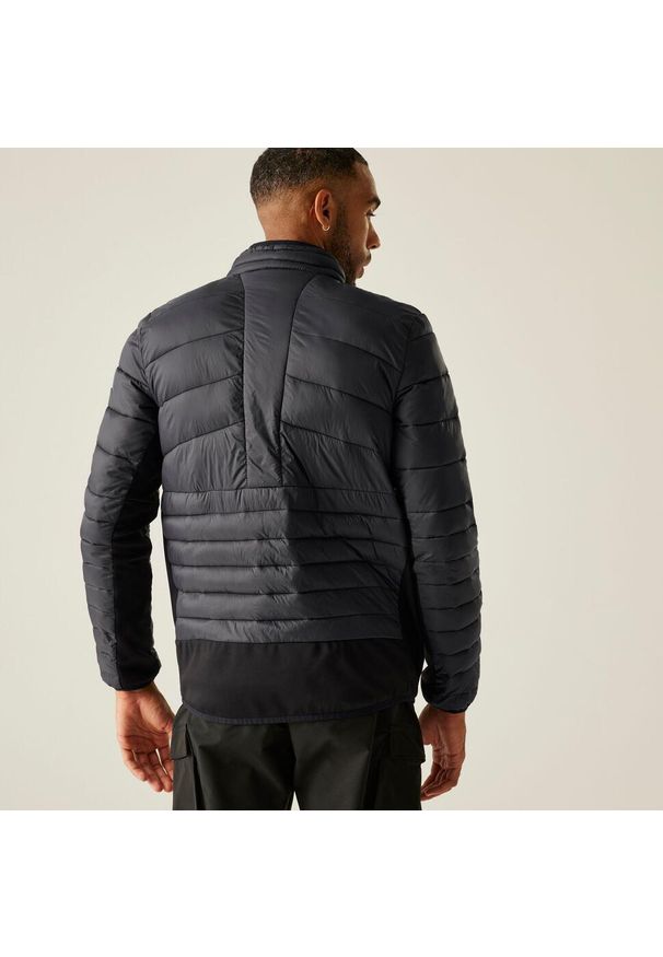 Regatta - Kurtka męska hybrydowa Leedre. Kolor: brązowy, szary, wielokolorowy. Materiał: puch, syntetyk. Sport: turystyka piesza