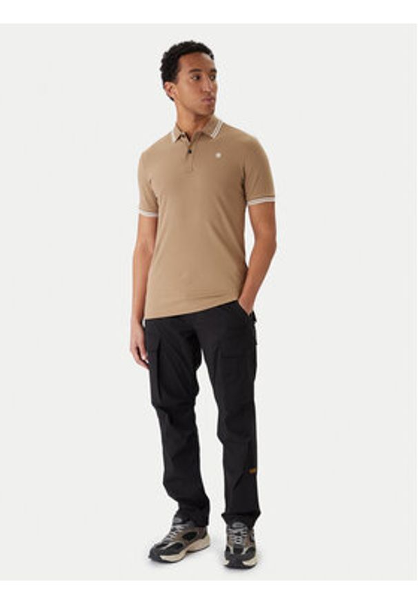 G-Star RAW - G-Star Raw Polo Dunda D17127-5864 Brązowy Slim Fit. Typ kołnierza: polo. Kolor: brązowy. Materiał: bawełna
