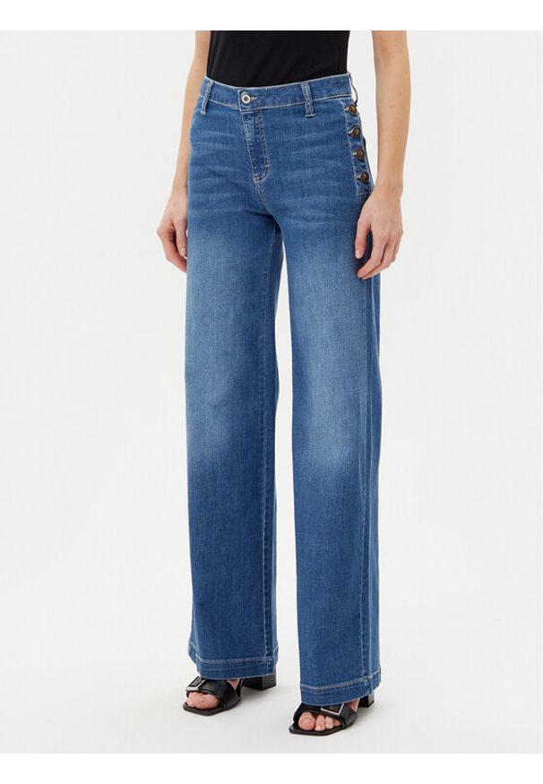 Please Jeansy P3FDBQ2NTZ Niebieski Wide Leg. Kolor: niebieski