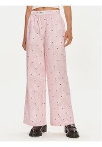 ROTATE Spodnie materiałowe 1125002976 Różowy Straight Fit. Kolor: różowy. Materiał: bawełna #1