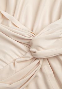 Born2be - Jasnobeżowa Sukienka Kopertowa Chloriera. Okazja: na imprezę. Kolor: beżowy. Materiał: tkanina. Długość rękawa: krótki rękaw. Wzór: jednolity, gładki. Typ sukienki: kopertowe. Styl: elegancki. Długość: maxi #5