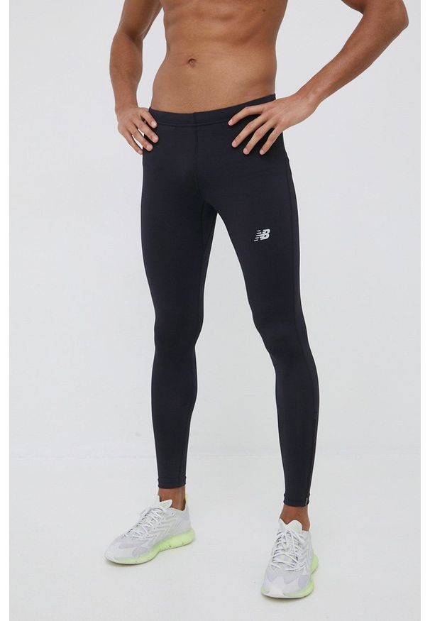 New Balance legginsy do biegania Accelerate MP11229BK męskie kolor czarny gładkie. Kolor: czarny. Materiał: materiał. Wzór: gładki
