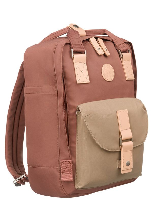 Plecak beżowy z miejscem na laptopa LuluCastagnette NANO. Kolor: beżowy. Materiał: materiał. Styl: sportowy