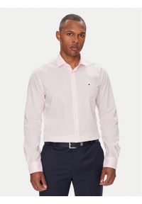 TOMMY HILFIGER - Tommy Hilfiger Koszula MW0MW38347 Różowy Slim Fit. Kolor: różowy. Materiał: bawełna
