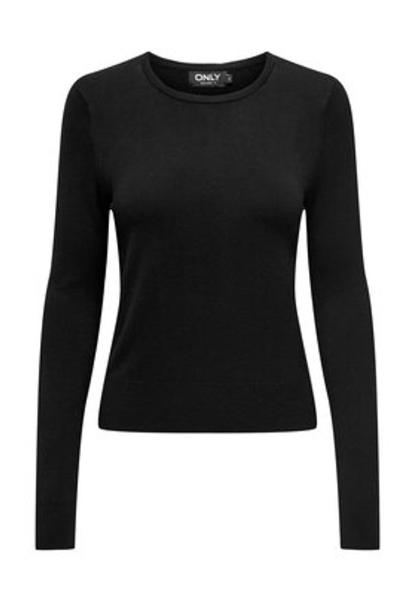 only - ONLY Sweter Venice 15333989 Czarny Regular Fit. Kolor: czarny. Materiał: wiskoza