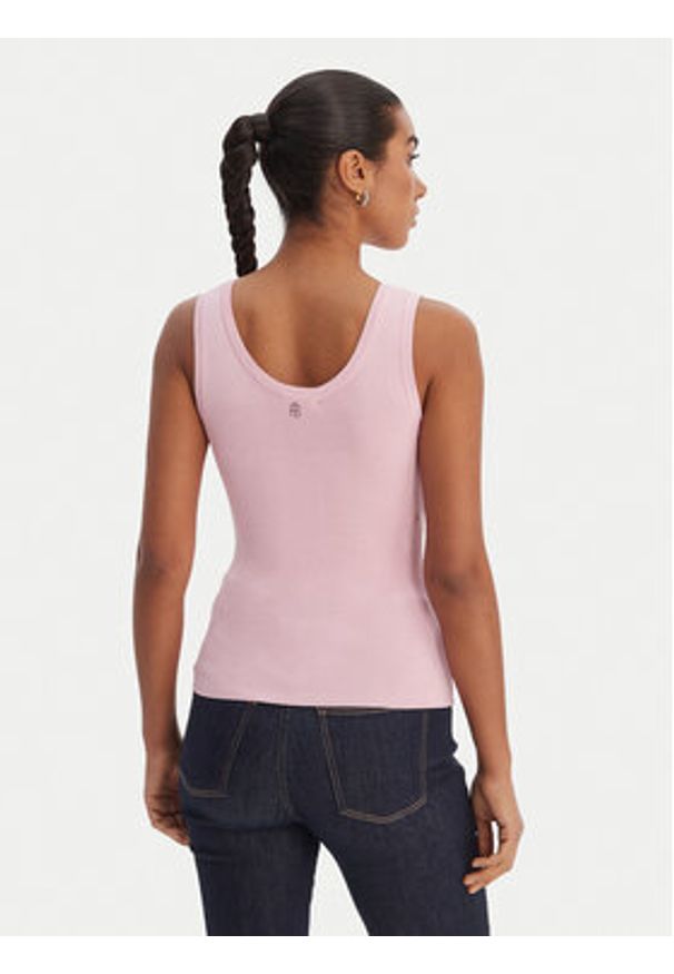 Fracomina Top FR26ST4005K524R9 Różowy Slim Fit. Kolor: różowy. Materiał: wiskoza