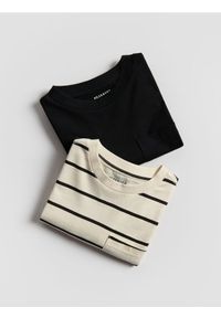 Reserved - Bawełniany longsleeve 2 pack - złamana biel. Materiał: bawełna. Długość rękawa: długi rękaw #1