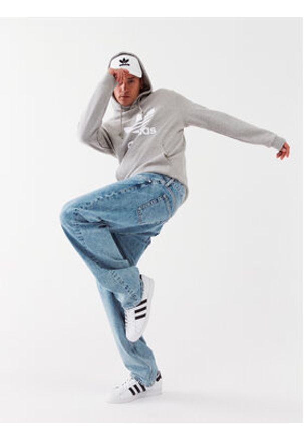 Adidas - adidas Bluza adicolor Classics Trefoil Hoodie IA4884 Szary Regular Fit. Kolor: szary. Materiał: bawełna