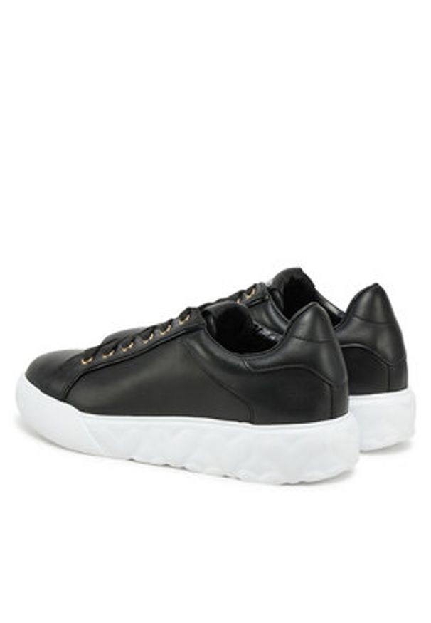 Love Moschino - LOVE MOSCHINO Sneakersy JA15054G1MIA400A Czarny. Kolor: czarny. Materiał: skóra