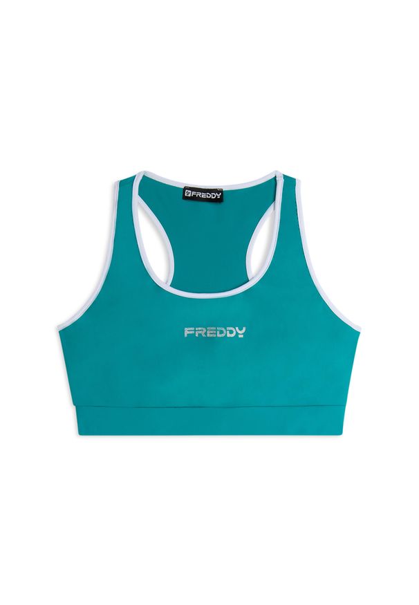 FREDDY - Biustonosz damski ze średnim wsparciem Freddy. Kolor: niebieski. Sport: bieganie, fitness