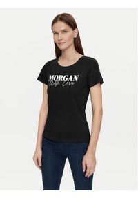 Morgan T-Shirt 241-DUNE Czarny Regular Fit. Kolor: czarny. Materiał: bawełna