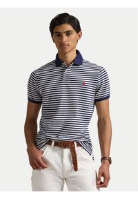 Polo Ralph Lauren Polo 710956682001 Granatowy Custom Slim Fit. Typ kołnierza: polo. Kolor: niebieski. Materiał: bawełna