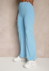 Renee - Niebieskie Legginsy High Waist z Szeroką Gumką w Pasie Idalania. Okazja: na co dzień. Stan: podwyższony. Kolor: niebieski. Styl: casual, elegancki #5