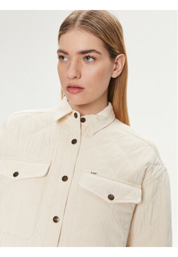 Lee Kurtka przejściowa 112351125 Écru Relaxed Fit. Materiał: bawełna