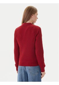 TOMMY HILFIGER - Tommy Hilfiger Sweter Fine WW0WW44993 Czerwony Regular Fit. Kolor: czerwony. Materiał: bawełna