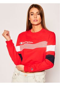 Champion Bluza Graphic Stripe And Colour Block Cropped 112761 Czerwony Regular Fit. Kolor: czerwony. Materiał: bawełna #1