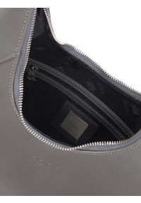 Kazar - Szara torebka na ramię w kształcie półksiężyca. Kolor: szary. Materiał: skórzane. Styl: klasyczny. Rodzaj torebki: na ramię #3