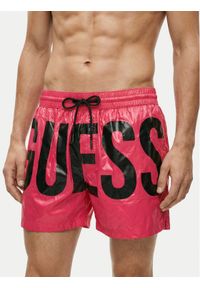 Guess Szorty kąpielowe F6GT03 WN322 Różowy Regular Fit. Kolor: różowy. Materiał: syntetyk #1