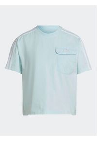 Adidas - adidas T-Shirt Adicolor Classics Poplin Back Loose Tee HL9302 Błękitny Loose Fit. Kolor: niebieski. Materiał: bawełna #3