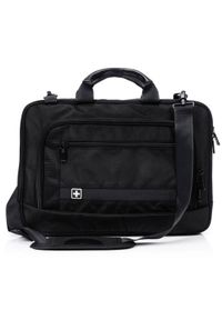 SWISSBAGS - Torba na laptopa SwissBags Sion SB138 6,2 l - czarna. Kolor: czarny. Materiał: skóra, materiał. Styl: biznesowy, elegancki, klasyczny #1