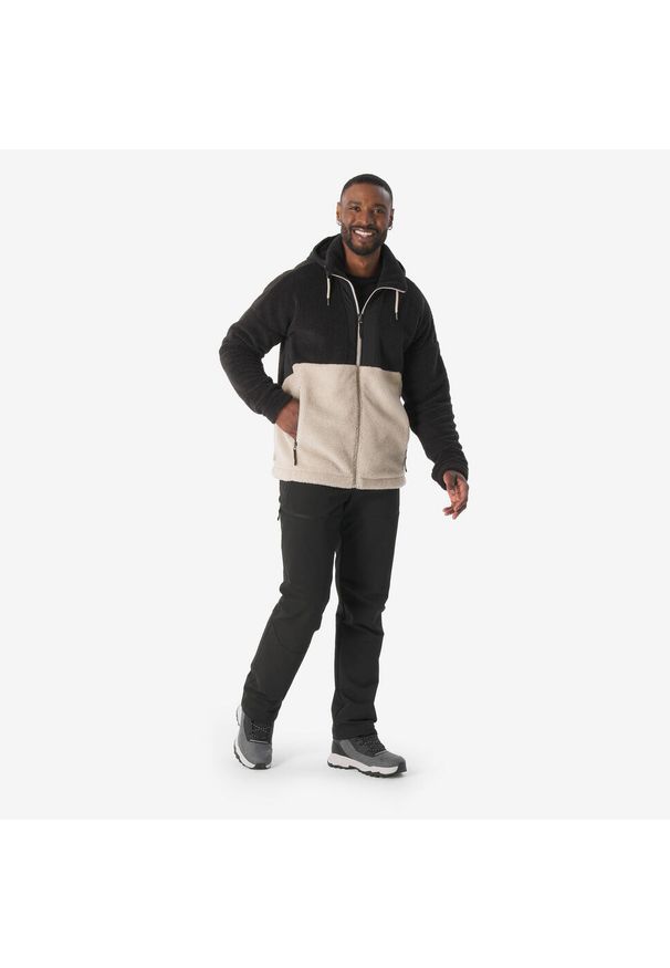 quechua - Polar turystyczny męski Quechua SH900 Warm. Kolor: czarny, wielokolorowy, beżowy. Materiał: polar. Sport: turystyka piesza
