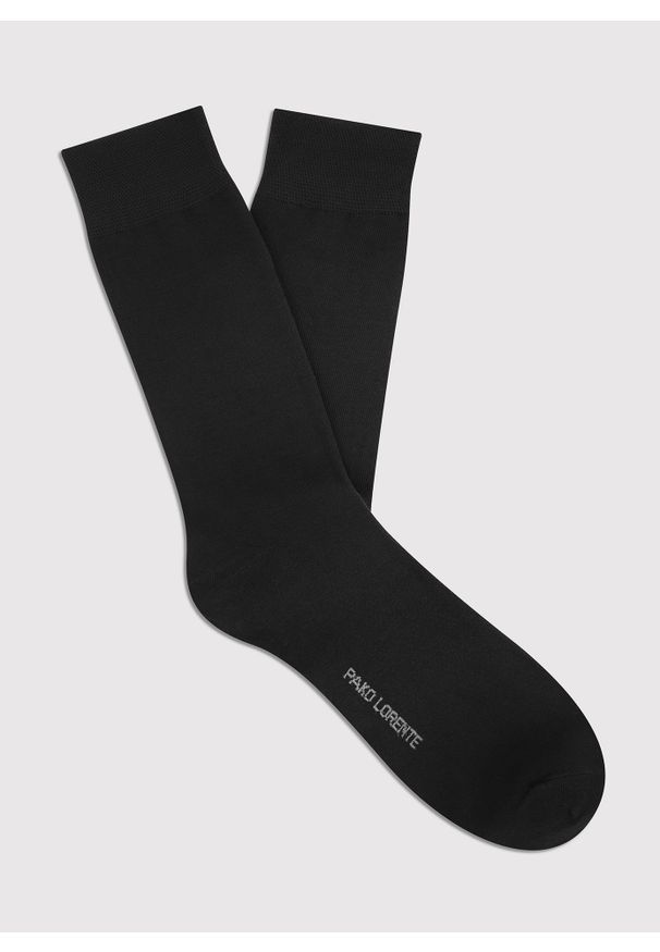Pako Lorente - PAKOLORENTE - Gładkie czarne skarpety męskie. Kolor: niebieski, czarny. Materiał: bawełna. Wzór: gładki
