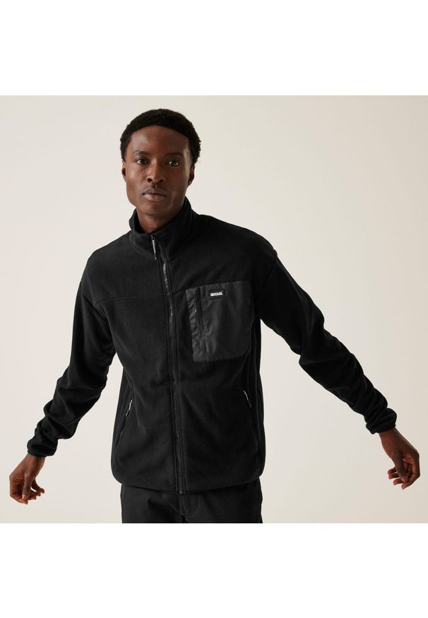 Regatta - Polar turystyczny męski Frankie Full Zip. Kolor: czarny. Materiał: polar. Sport: turystyka piesza