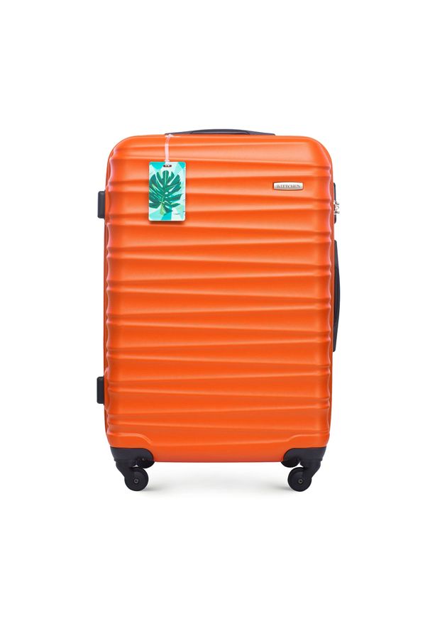 Wittchen - Średnia walizka z zawieszką pomarańczowa. Kolor: pomarańczowy. Materiał: guma. Wzór: kolorowy. Styl: elegancki, wakacyjny