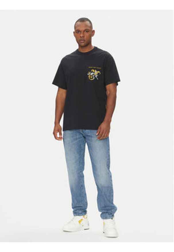 Versace Jeans Couture T-Shirt 78GAH6RB Czarny Regular Fit. Kolor: czarny. Materiał: bawełna