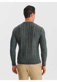 Pako Lorente - PAKO LORENTE - szary sweter męski z kaszmirem. Kolor: szary. Materiał: kaszmir. Wzór: ze splotem. Sezon: jesień #2
