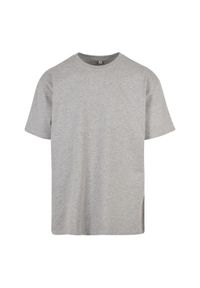 BUILD YOUR BRAND - Męska Koszulka Heather Heavy Oversized T-shirt. Kolor: szary