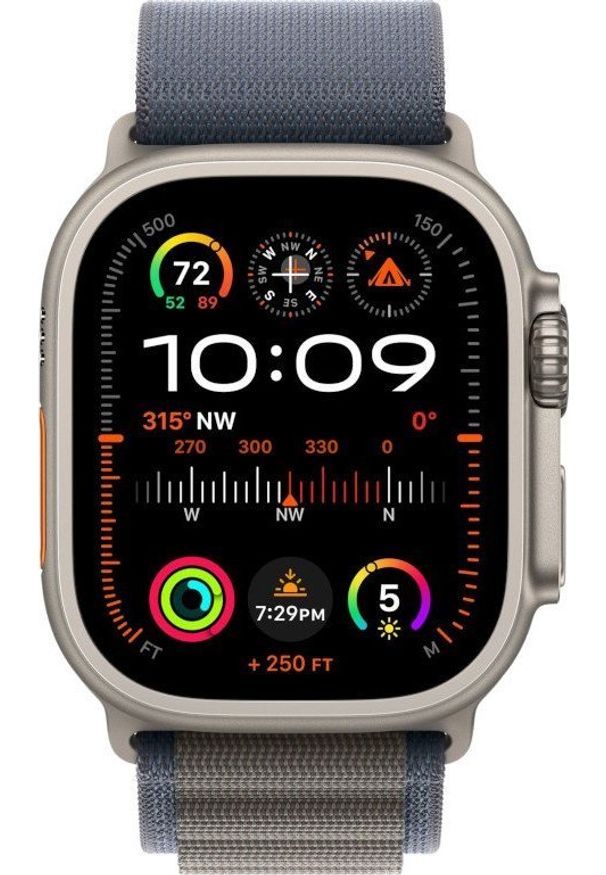 APPLE - Smartwatch Apple Apple Watch Ultra 2 GPS + Cellular, 49mm Titanium Case with Blue Alpine Loop - Large [H]. Rodzaj zegarka: smartwatch