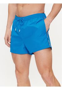 Calvin Klein Swimwear Szorty kąpielowe KM0KM00956 Niebieski Regular Fit. Kolor: niebieski. Materiał: syntetyk