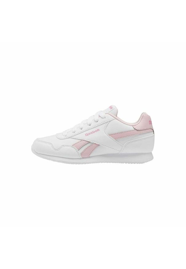 Buty do chodzenia dla dzieci Reebok Royal CL Jogger. Zapięcie: sznurówki. Kolor: biały, wielokolorowy, różowy. Materiał: materiał, syntetyk, tkanina. Szerokość cholewki: normalna. Model: Reebok Royal. Sport: turystyka piesza