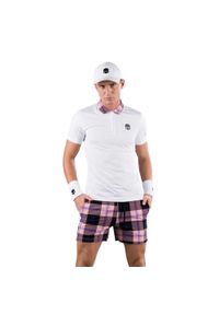 Koszulka polo tenisowa męska HYDROGEN Tartan. Typ kołnierza: polo. Kolor: biały. Sport: tenis