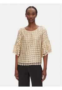 Bruuns Bazaar Bluzka Carisa BBW4529 Złoty Loose Fit. Kolor: złoty. Materiał: syntetyk #1