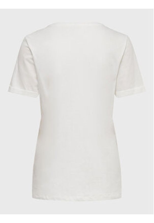 only - ONLY T-Shirt Kita 15244714 Biały Regular Fit. Kolor: biały. Materiał: bawełna