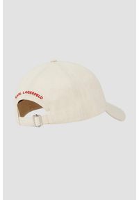 Karl Lagerfeld - KARL LAGERFELD Beżowa damska czapka z daszkiem z sercem. Kolor: beżowy. Materiał: bawełna. Wzór: aplikacja. Styl: klasyczny, elegancki, casual #7