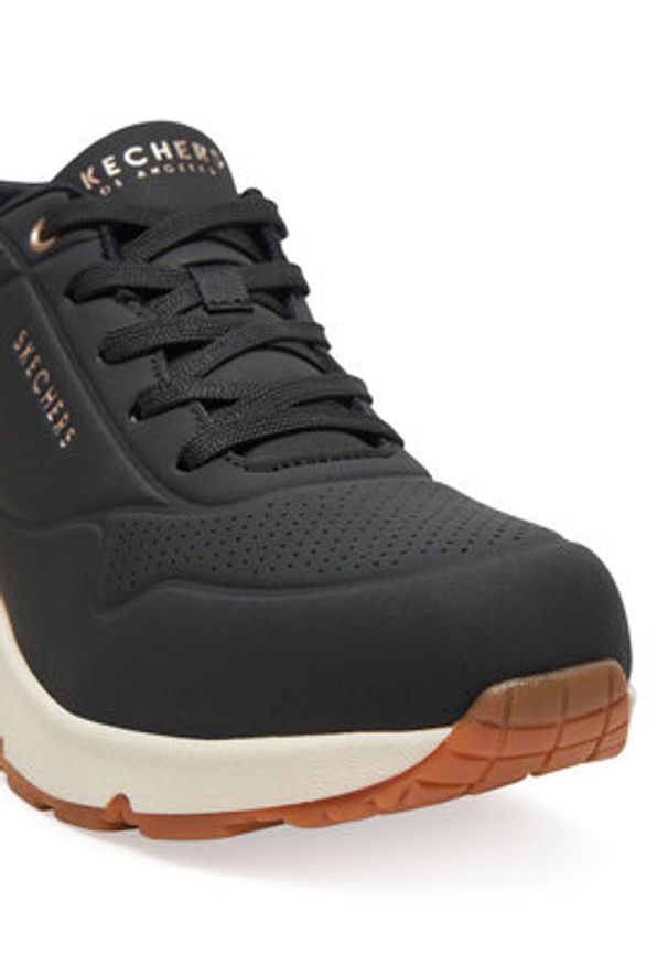 skechers - Skechers Sneakersy UNO Wedge - Hi Steps (177520-BBK) 177520/BLK Czarny. Kolor: czarny. Materiał: skóra