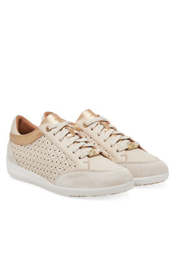 Geox Sneakersy Myria C D5568C-05422 C6738 Beżowy. Kolor: beżowy. Materiał: skóra