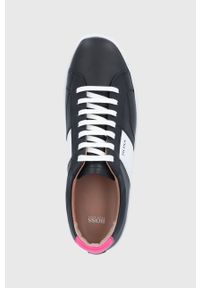 BOSS - Boss Buty skórzane kolor czarny na płaskiej podeszwie. Nosek buta: okrągły. Zapięcie: sznurówki. Kolor: czarny. Materiał: skóra. Obcas: na płaskiej podeszwie #4