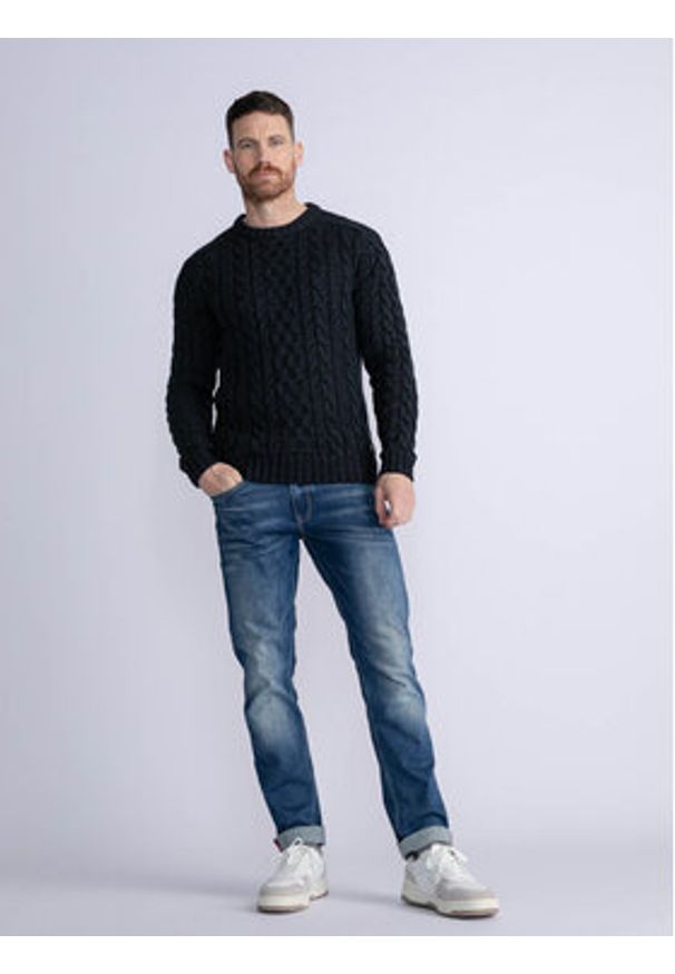 Petrol Industries Sweter M-3030-KWR247 Granatowy Regular Fit. Kolor: niebieski. Materiał: bawełna, syntetyk