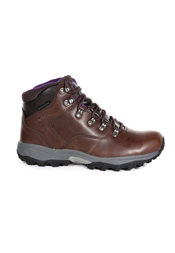 Regatta - Damskie buty trekkingowe Bainsford brązowe. Kolor: brązowy. Materiał: poliester, skóra