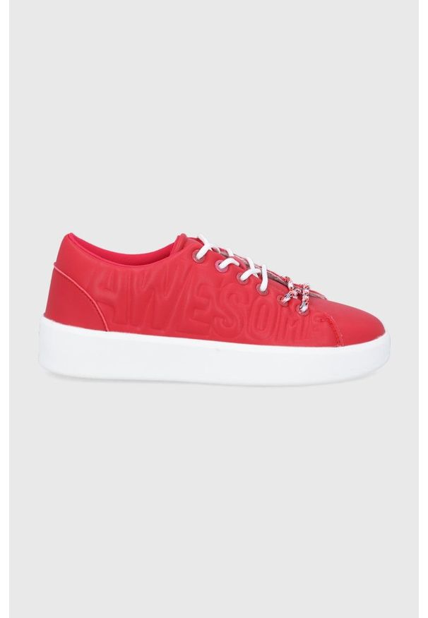Desigual buty 22SSKP07.3000 kolor czerwony. Zapięcie: sznurówki. Kolor: czerwony. Materiał: guma
