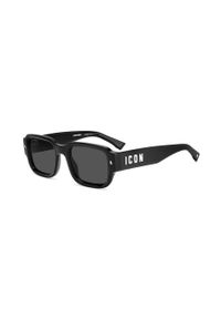 DSQUARED2 okulary przeciwsłoneczne męskie kolor czarny. Kształt: prostokątne. Kolor: czarny #6