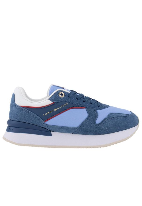 TOMMY HILFIGER - Buty Tommy Hilfiger Elevated Feminine Runner FW0FW06949-DBX - niebieskie. Okazja: na co dzień. Kolor: niebieski. Materiał: guma, poliester, zamsz, materiał, skóra, kauczuk. Szerokość cholewki: normalna
