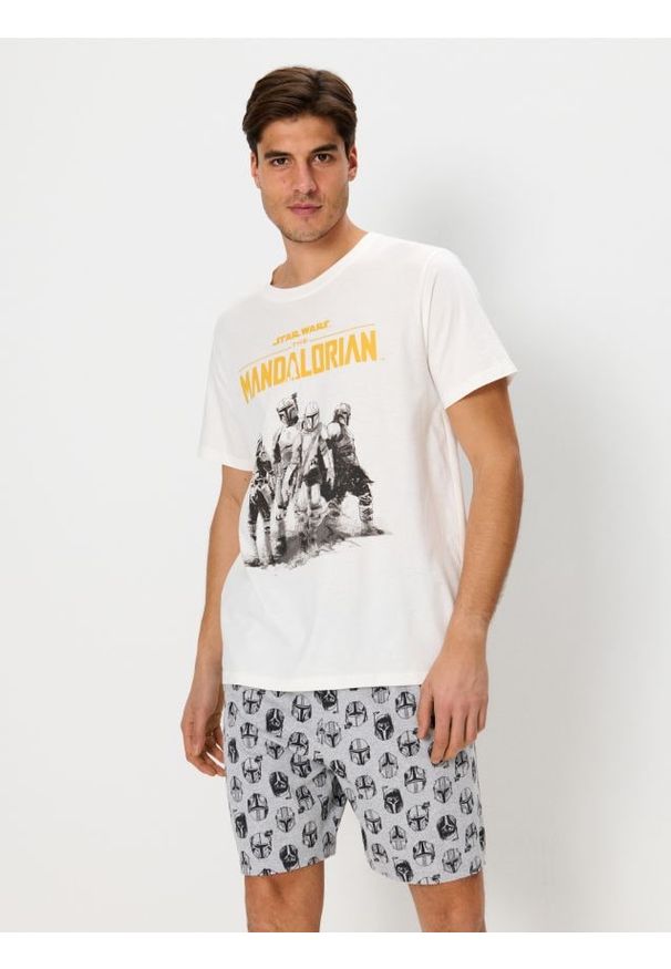 Sinsay - Piżama dwuczęściowa Star Wars - kremowy. Kolor: kremowy. Wzór: motyw z bajki