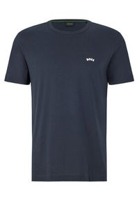 BOSS - Boss T-Shirt Tee Curved 50469045 Granatowy Regular Fit. Kolor: niebieski. Materiał: bawełna #4